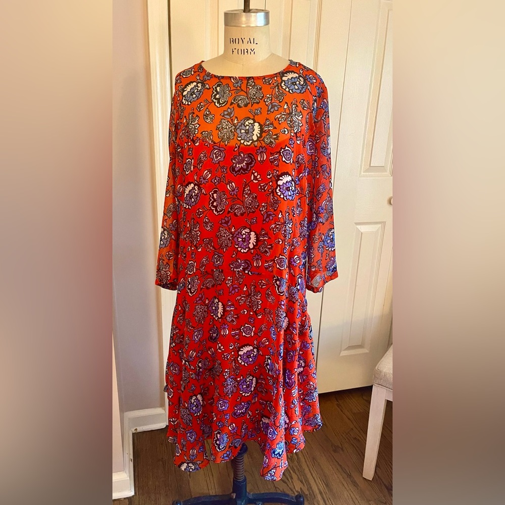 Beautiful Red patterned dress…never worn from Anthropology